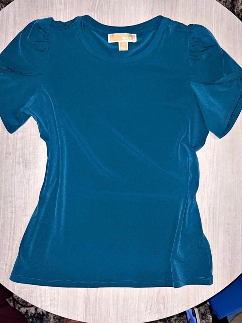 Michael Kors Short Sleeve Top in Blue Size small Like New